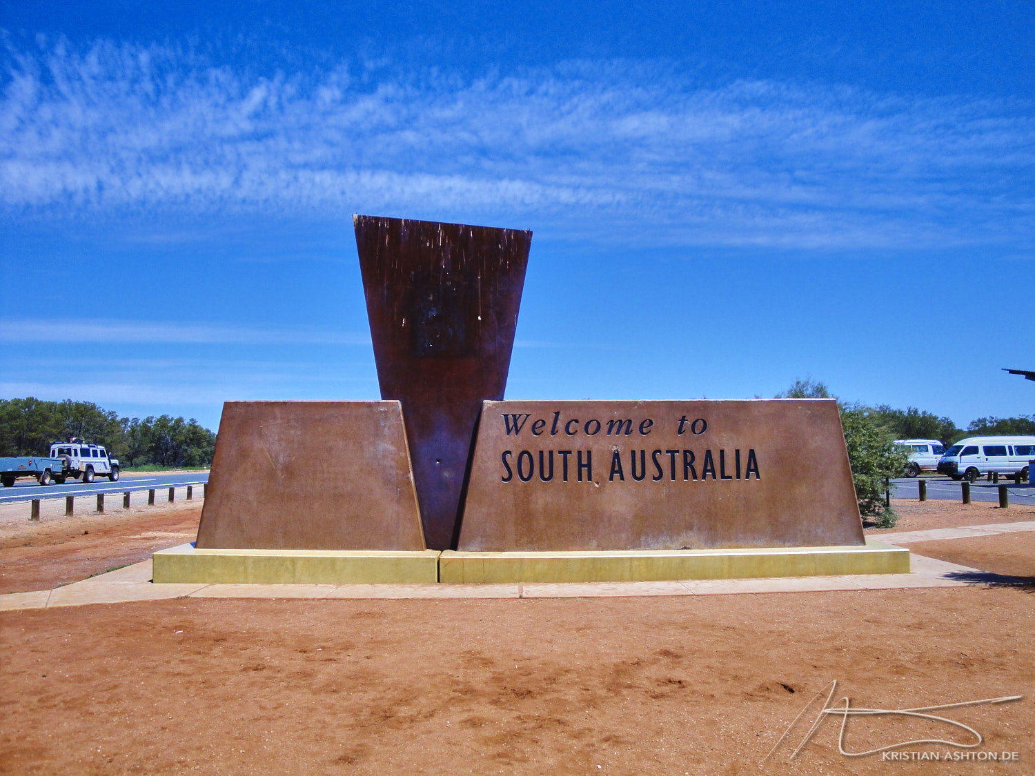 The border between the Northern Territory and South Australia