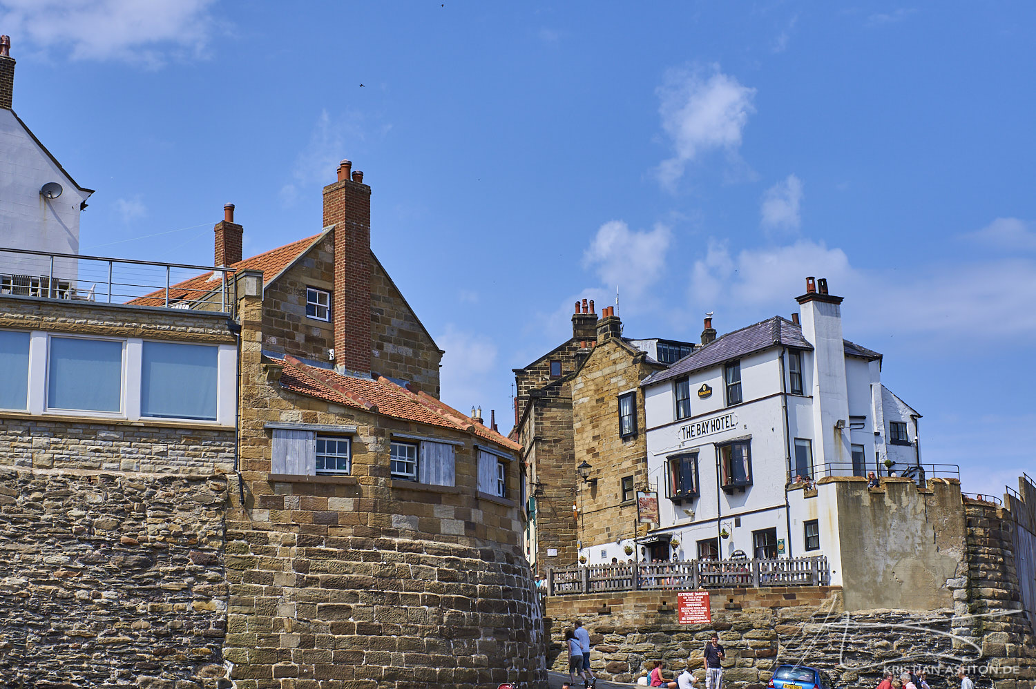 Robin Hood's Bay - our holiday apartment on the left