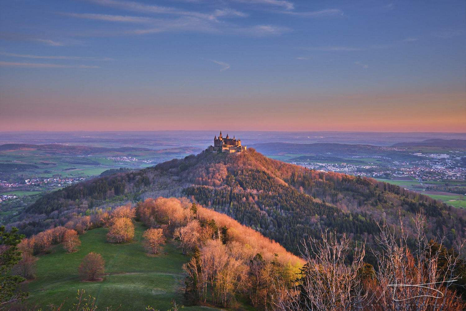 Sunrise over Hohenzollern castle
